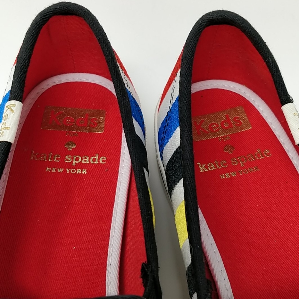 Keds Kate Spade Multicolor Striped Sneakers Size 7 - Picture 6 of 8